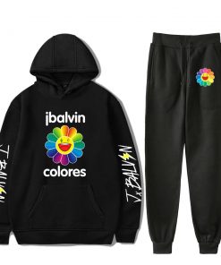 J BALVIN Tracksuit Two Piece Set Hoodies jogger Pant Casual Unisex Sportswear Pants Fashion Women men 1 - J Balvin Store