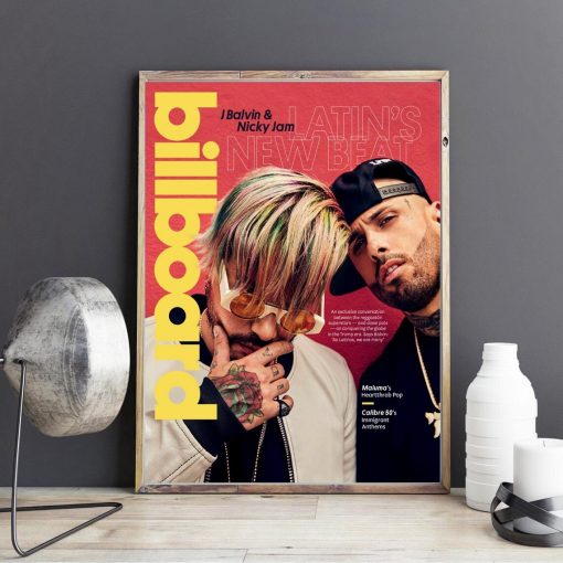 J Balvin Nicky Jam Billboard Music Album Canvas Poster Hip Hop Rapper Pop Star Wall Painting 3 - J Balvin Store
