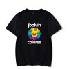 Letter j balvin Colors Black shirt Summer Casual T shirt Men Women Short Sleeve Tops j - J Balvin Store