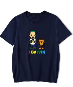 Letter j balvin Colors Black shirt Summer Casual T shirt Men Women Short Sleeve Tops j 2 - J Balvin Store